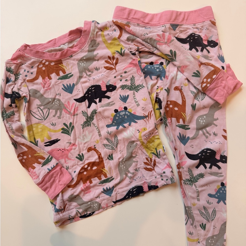 Pink Dinosaur Little Sleepies Pajamas - 12-18 months